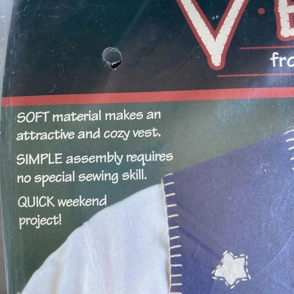 Dimensions Vests Stars 'N Snowmen Christmas Holiday Craft Kit Pattern Size S-XXL